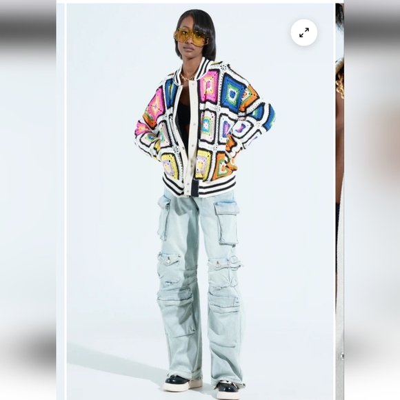 AKIRA Label NWTs Alhambra Crochet Bomber - Picture 6 of 9